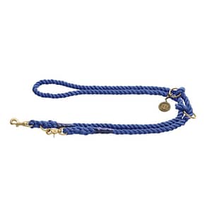 Nautic rope dog training leash blue