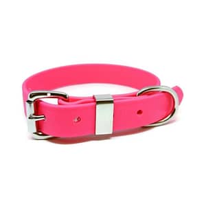 waterproof biothane dog collar pink