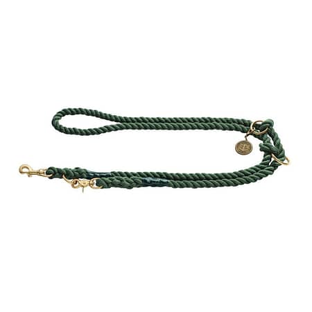 Nautic rope dog training leash olive green