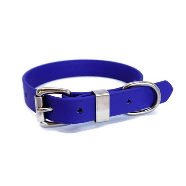 waterproof biothane dog collar blue