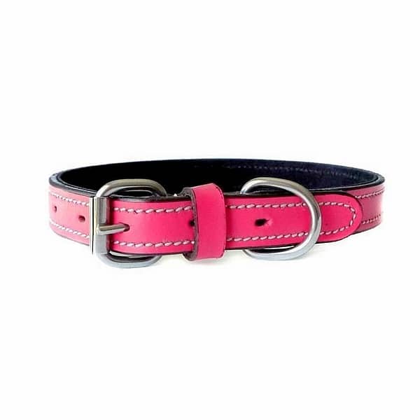 fiesta-leather-dog-collar-pink