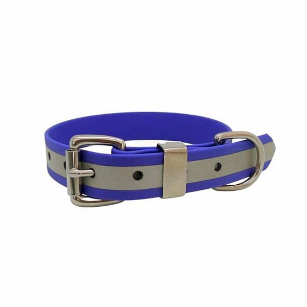 mariner-blue-reflective-waterproof-dog-collar-front